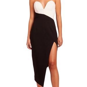 Amanda Uprichard Black and White Asymmetrical Dress